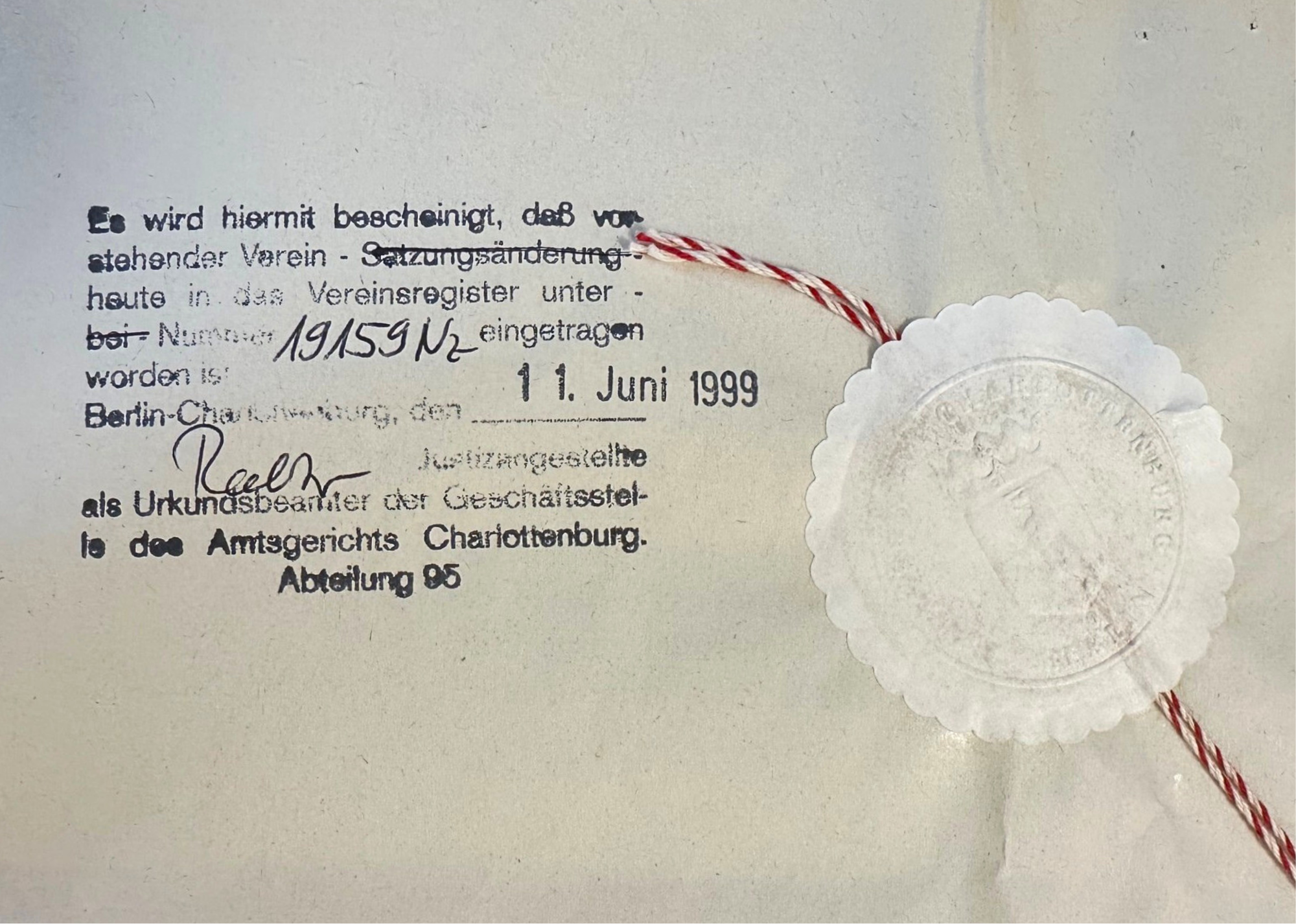 Gründungsurkunde